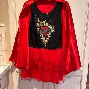 Flame Red and Black Superhero Costume for Kids